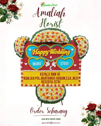 Karangan Papan Bunga Pernikahan di Kersamanah